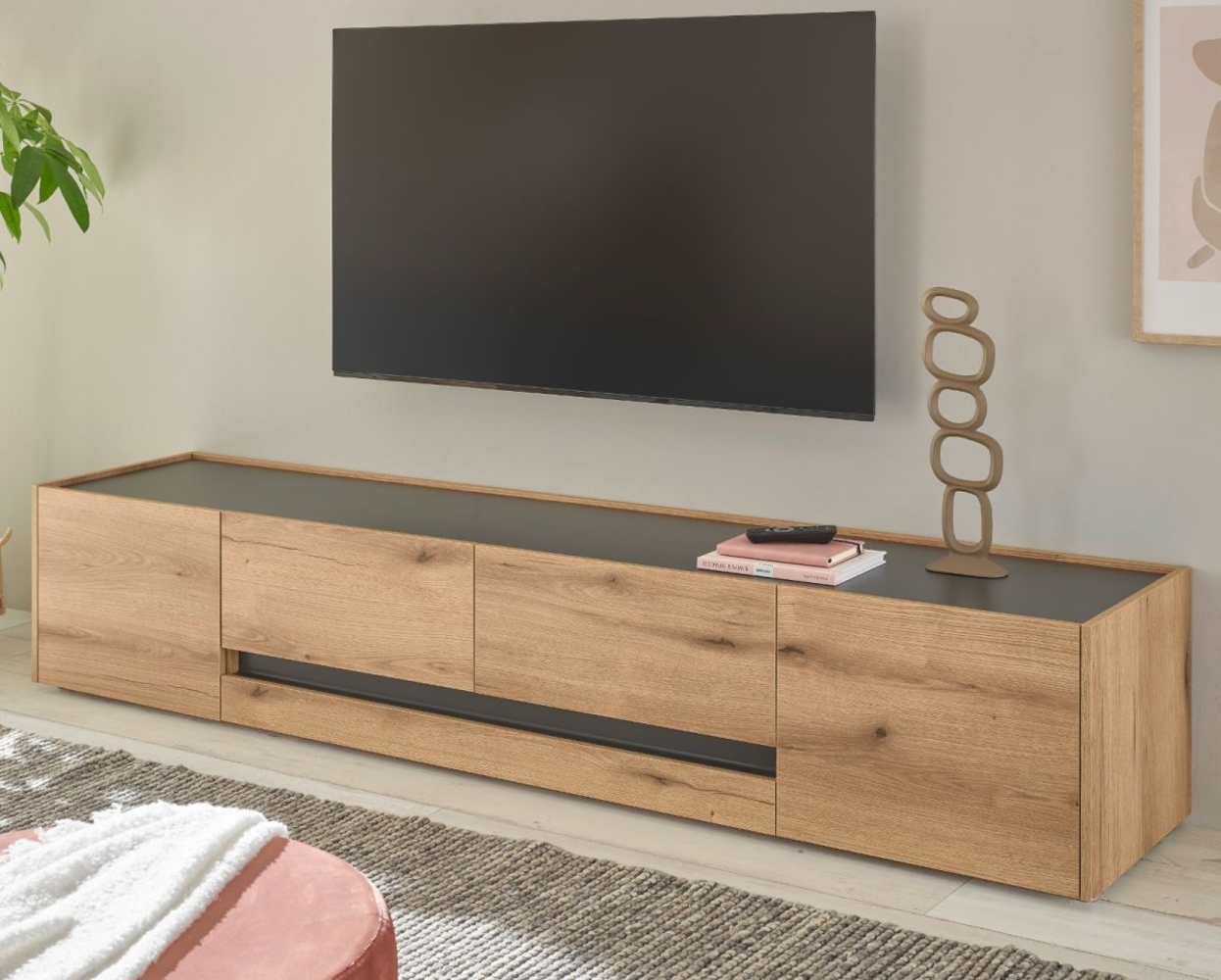 TV-Lowboard Center in Eiche Evoke 220 cm Bild 1