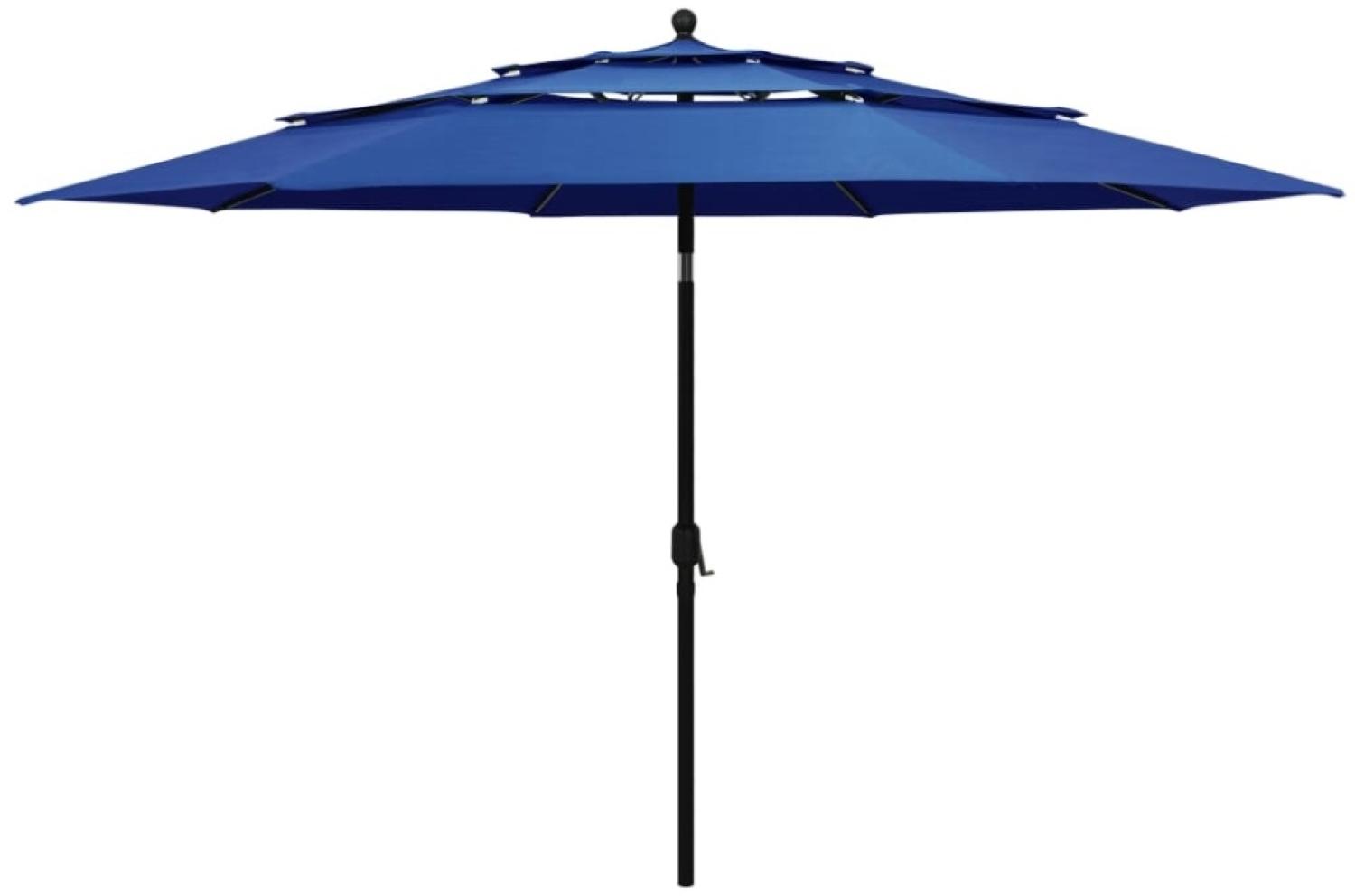 vidaXL Sonnenschirm mit Aluminium-Mast 3-lagig Azurblau 3,5 m 313883 Bild 1