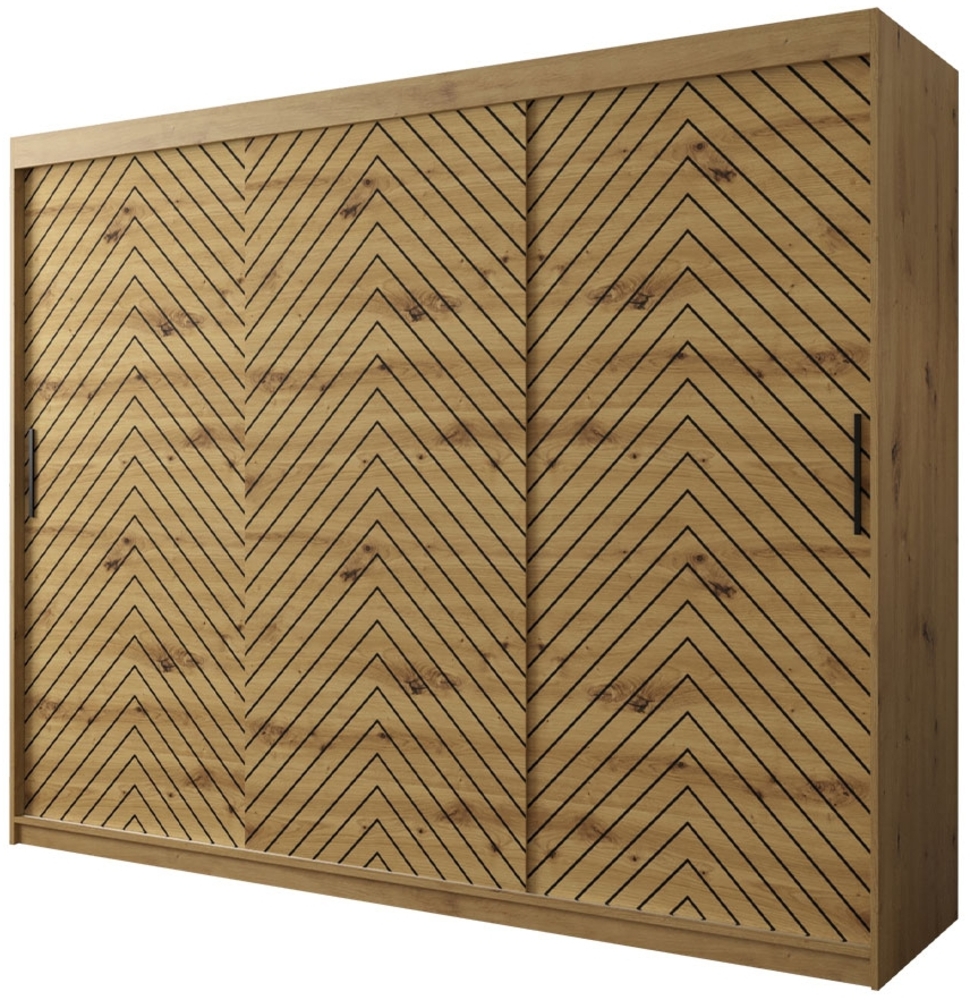 Kleiderschrank Sonter I 250 (Farbe: Artisan Eiche / Artisan Eiche + Schwarz, Größe: 250 cm, ohne Schubladen) Bild 1