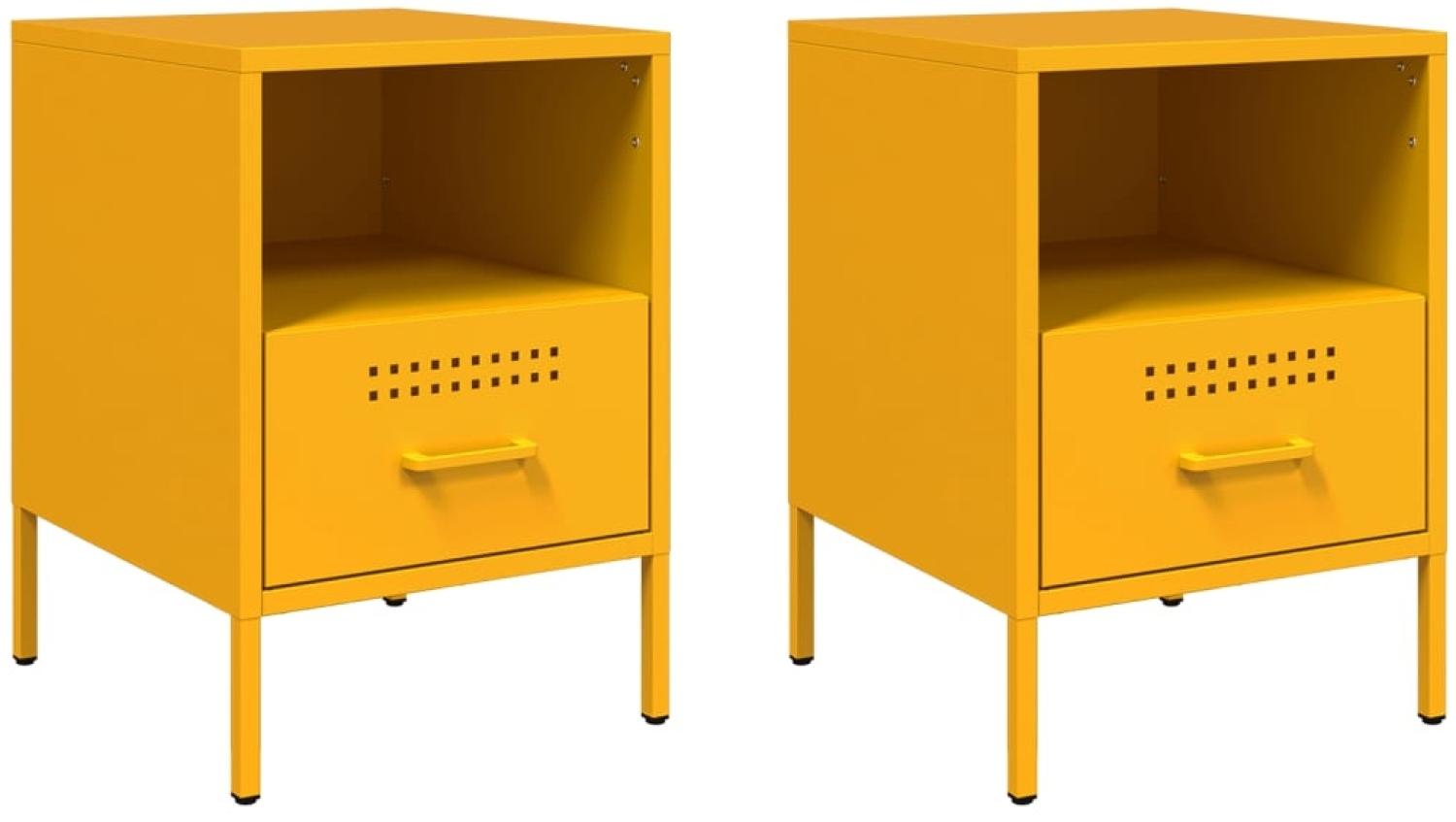 vidaXL Nachttische 2 Stk. Senfgelb 36x39x50,5 cm Stahl 843061 Bild 1
