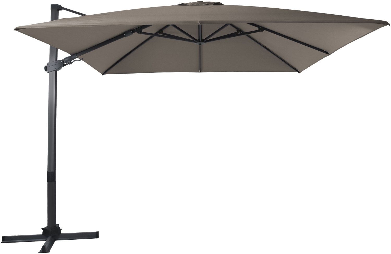 AXI Apollo Premium Ampelschirm Rechteckig 300x300 cm in Anthrazit / Taupe Sonnenschirm für Garten / Terrasse mit Aluminium Rahmen | Grau, Taupe | Textil | 300 cm Bild 1