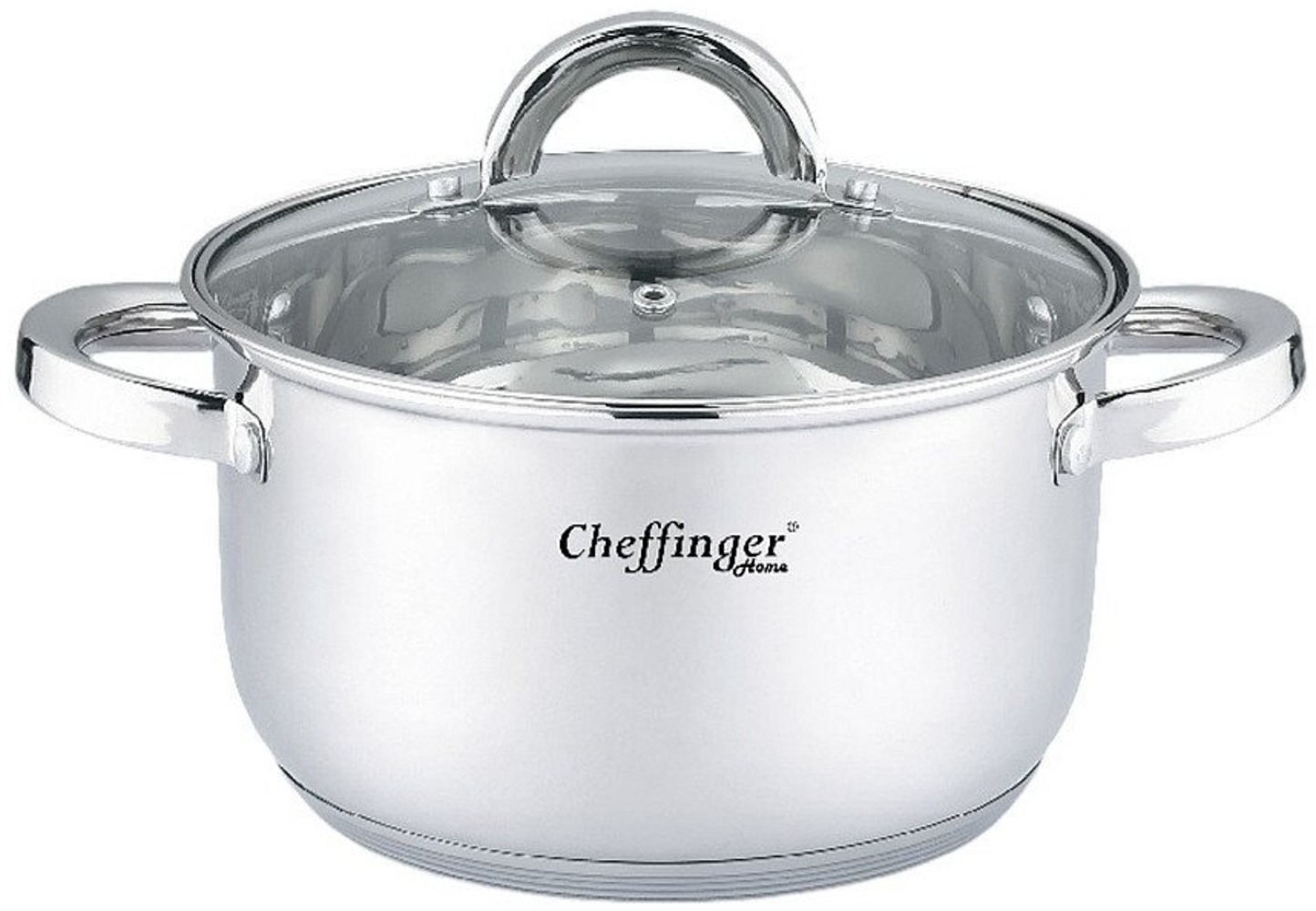 Kochtopf Topf Ø20cm Edelstahl mit Glasdeckel 3,9L Induktion Cheffinger CF-SS20 Bild 1