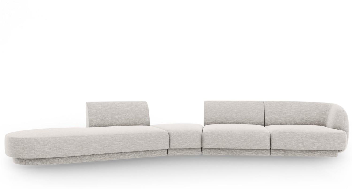 Micadoni Modulares Sofa Miley 5-Sitzer Links Chenille Hellgrau Bild 1