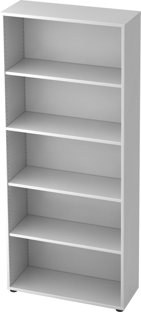 bümö Regal weiß, Standregal aus Holz für 5 Ordnerhöhen - Bücherregal 80 cm breit, Aktenregal für Ordner & Bücher, Büroregal, Holzregal, Ordnerregal, Aufbewahrungsregal, Buchregal, 4000-W Bild 1