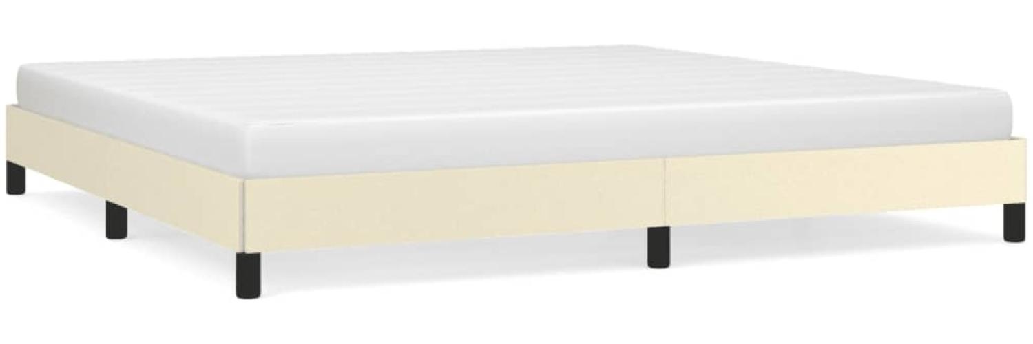 vidaXL Bettgestell Creme 200x200 cm Kunstleder [346924] Bild 1