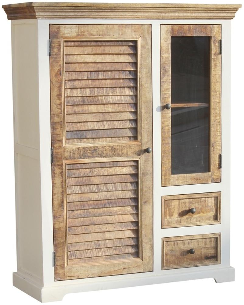 Highboard 100x128cm 'Nizza' Mango weiß natur Bild 1