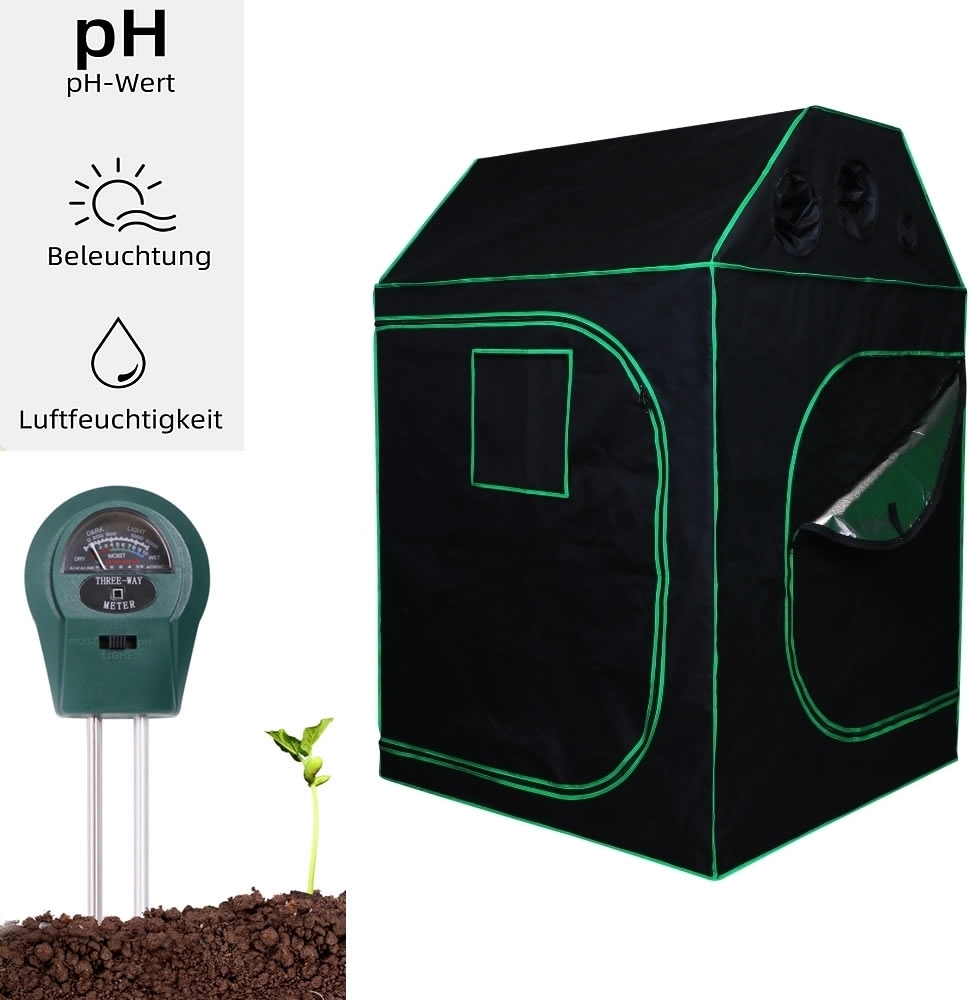 Growbox Gewächshaus Schwarz Grün Indoor Pflanzenzelt Zuchtzelt Dachschräge Zuchtschrank Grow Tent Frühbeet Zimmergewächshaus Growschrank Growroom Bild 1