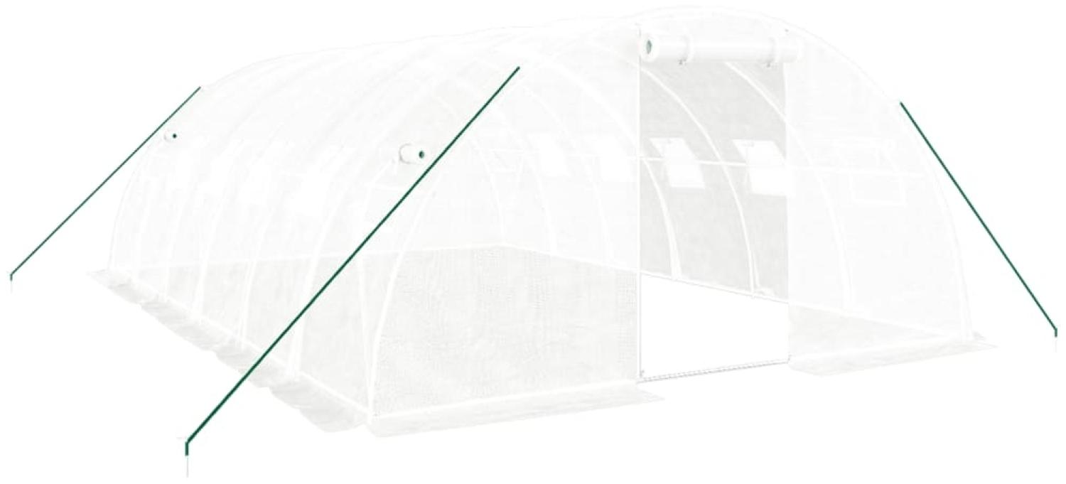 vidaXL Gewächshaus mit Stahlrahmen Weiß 24 m² 6x4x2 m 3188073 Bild 1