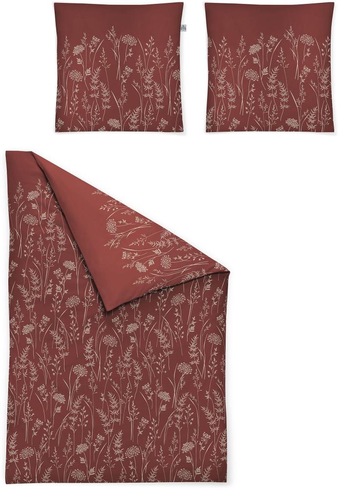 Irisette Mako-Satin Bettwäsche Set Verona 8298 rot 135 x 200 cm + 1 x Kissenbezug 80 x 80 cm Bild 1