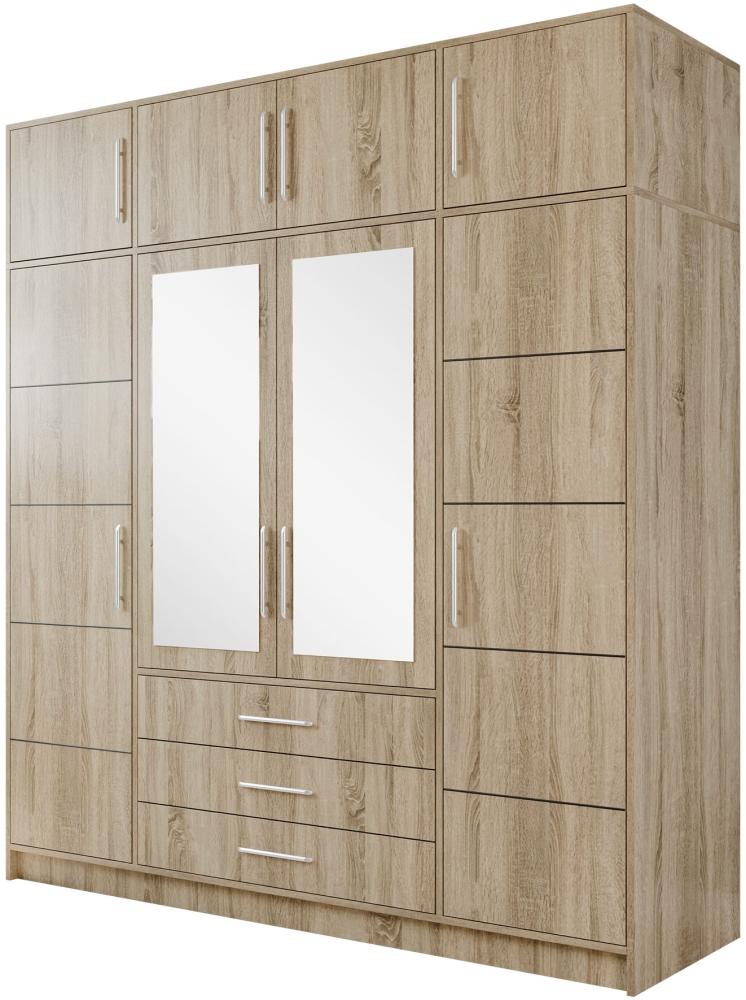 Kleiderschrank Bado 4D, Farbe: Sonoma Eiche Bild 1