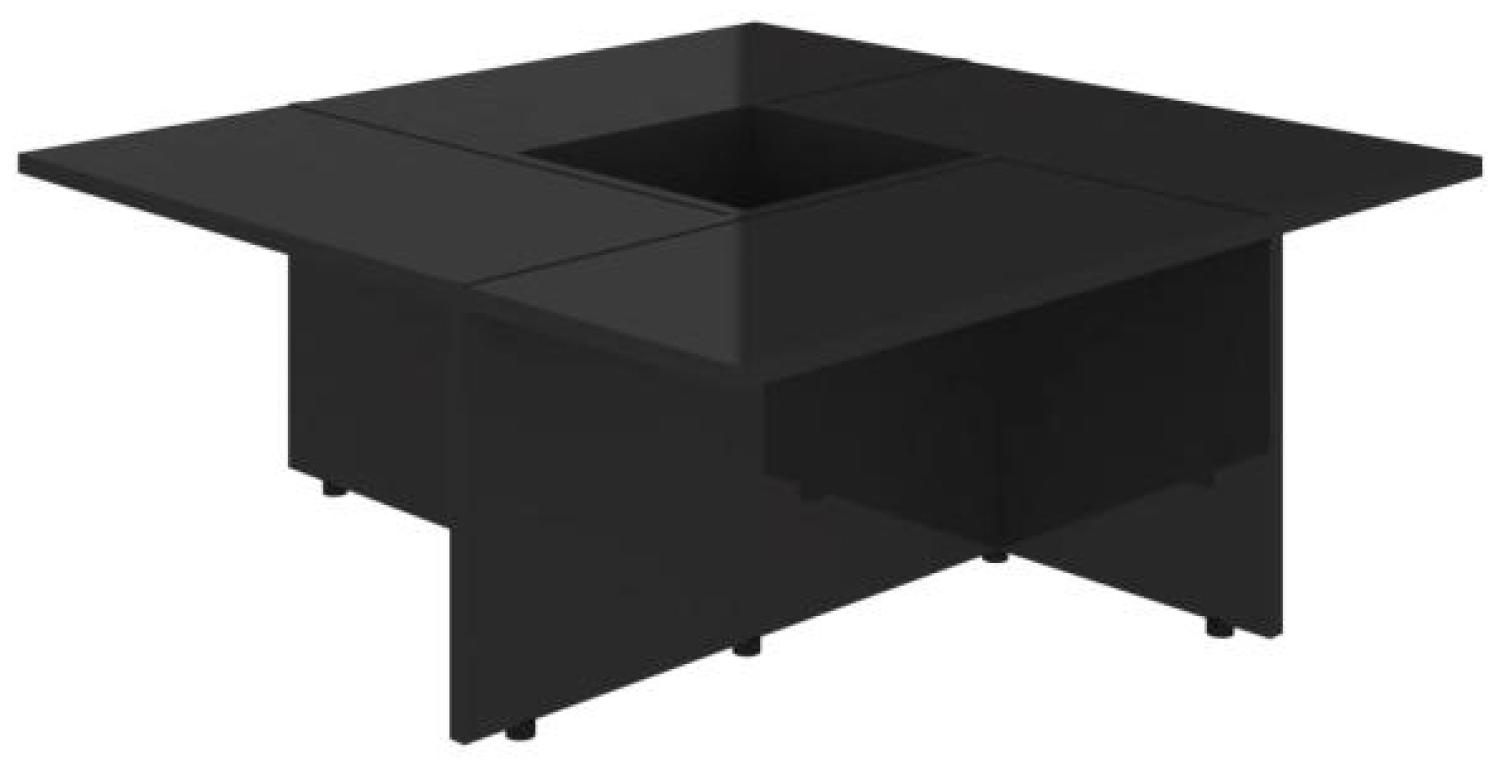 vidaXL Couchtisch Hochglanz-Schwarz 79,5 x 79,5 x 30 cm Spanplatte Bild 1