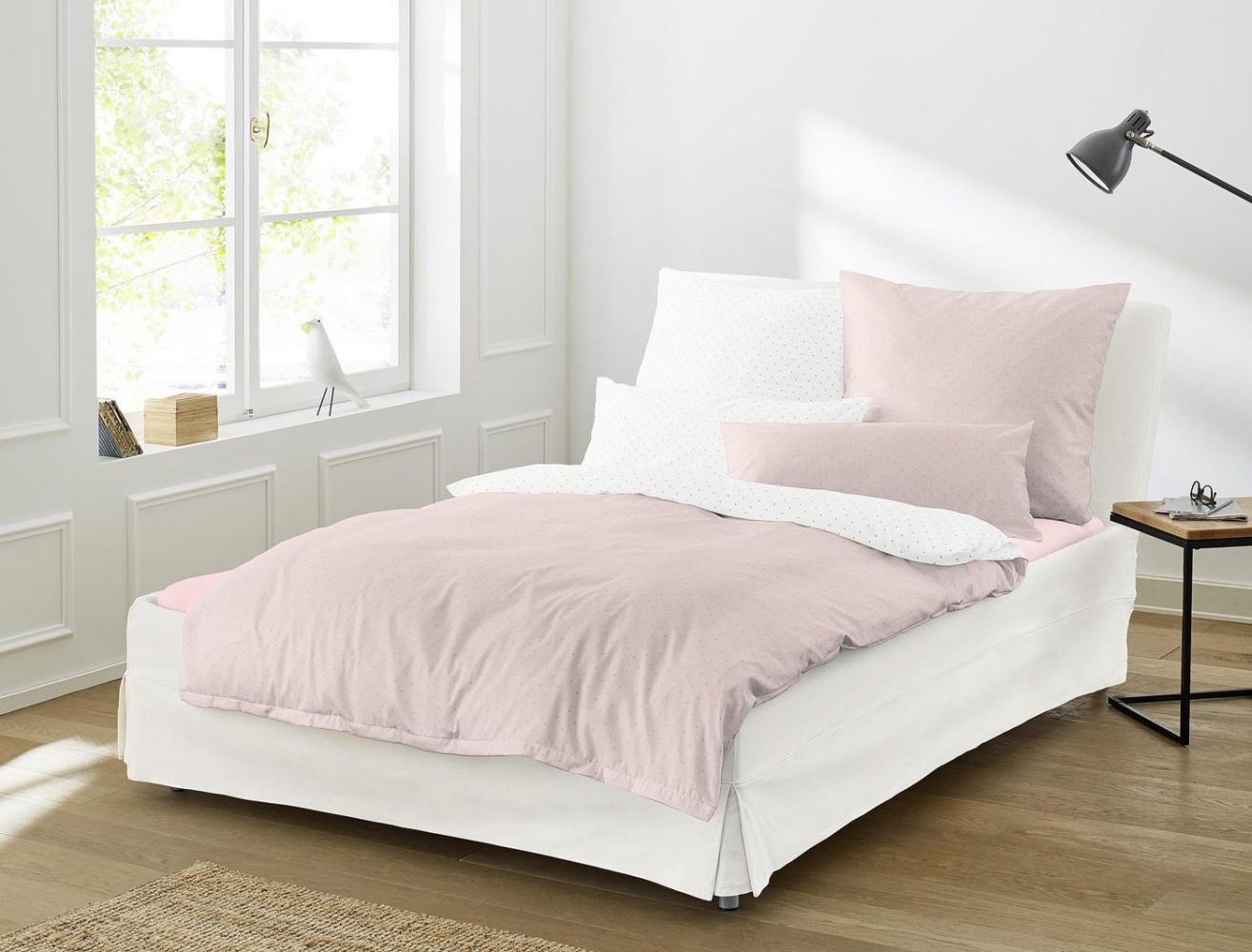 Irisette Mako-Satin Bettwäsche Set uni Varia 8730 rose 135 x 200 cm + 1 x Kissenbezug 80 x 80 cm Bild 1