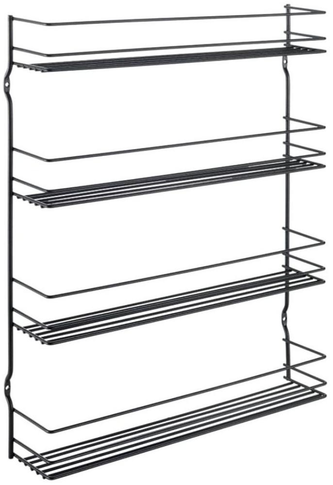 Metaltex Wand-Gewürzregal mit 4 Ablagen Pepito Schwarz 447603 Bild 1