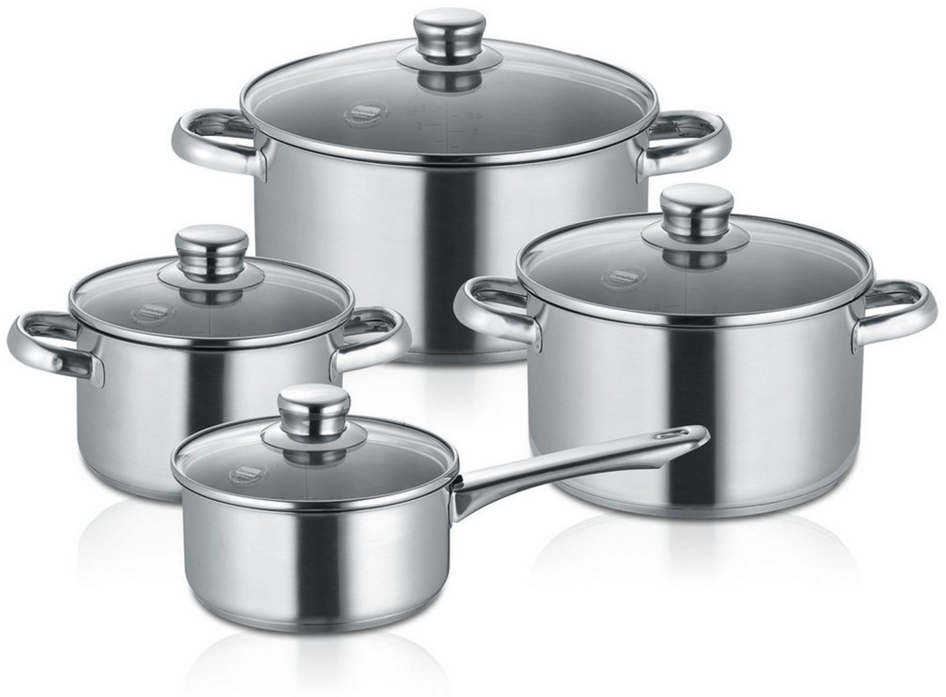 Berndes New Roma Kochtopfset 4-tlg, Töpfe, Stieltopf, Edelstahl, Silber, 059030 Bild 1