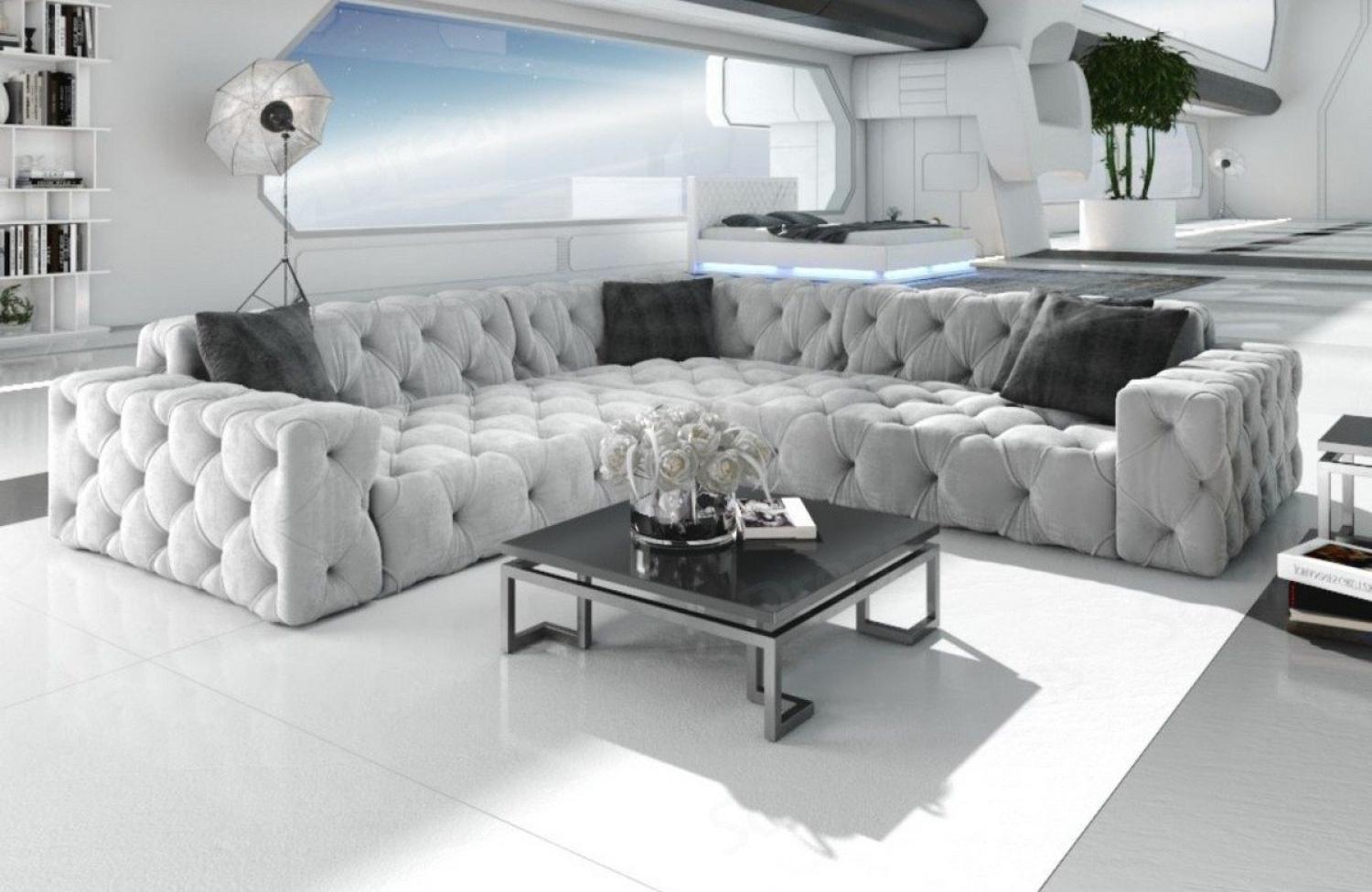 Sofa Dreams Ecksofa Stoff Sofa Polsterecksofa Menorca L Form Eckcouch Samtsofa Stoffsofa, Loungesofa Bild 1