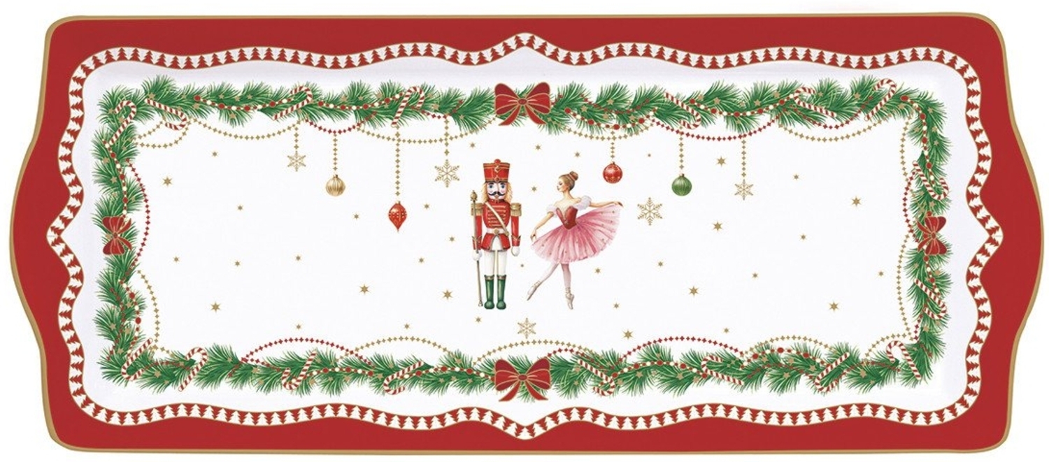 EasyLife Servierteller Magie de Noel, Porzellan, Handwäsche empfohlen, Weiß, Motiv: Weihnachten Bild 1