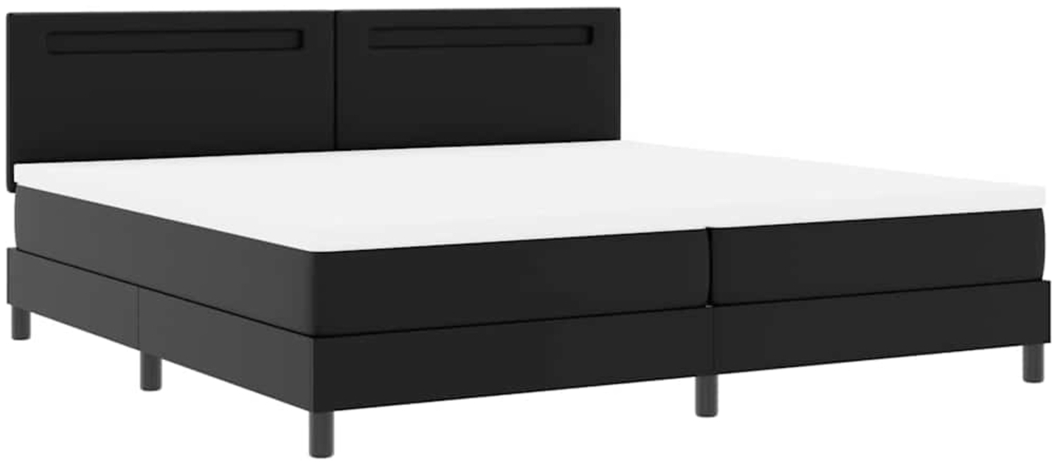 vidaXL Bettgestell mit Matratze Schwarz 200 x 200 cm Kunstleder 3339064 Bild 1