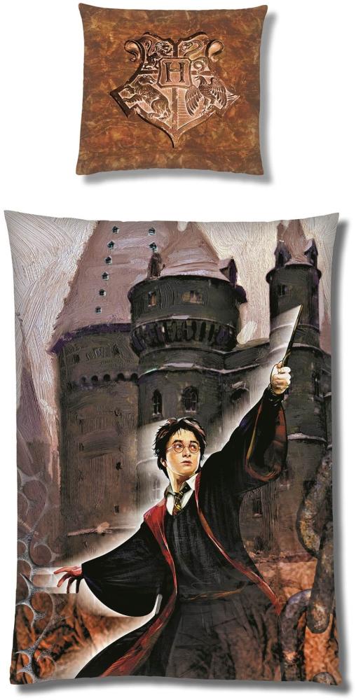 Harry Potter Bettwäsche Set 135x200 80x80 cm Fleece Bettwäsche für den Winter mit Reißverschluss Bild 1