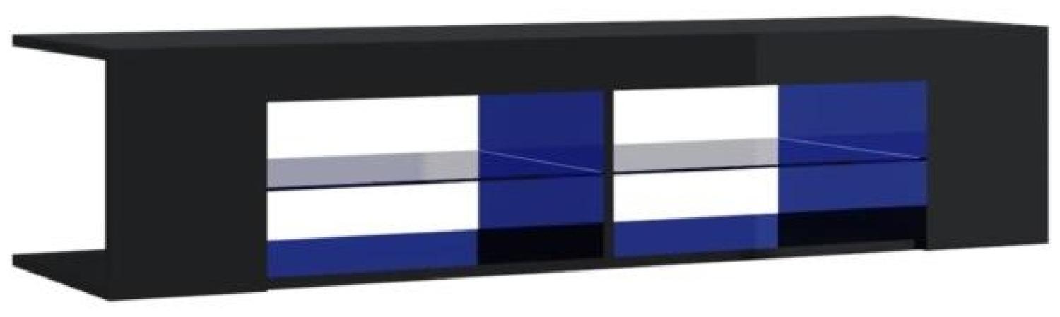 vidaXL TV-Schrank mit LED-Leuchten, Hochglanz-Schwarz, 30 x 39 x 135 cm Bild 1