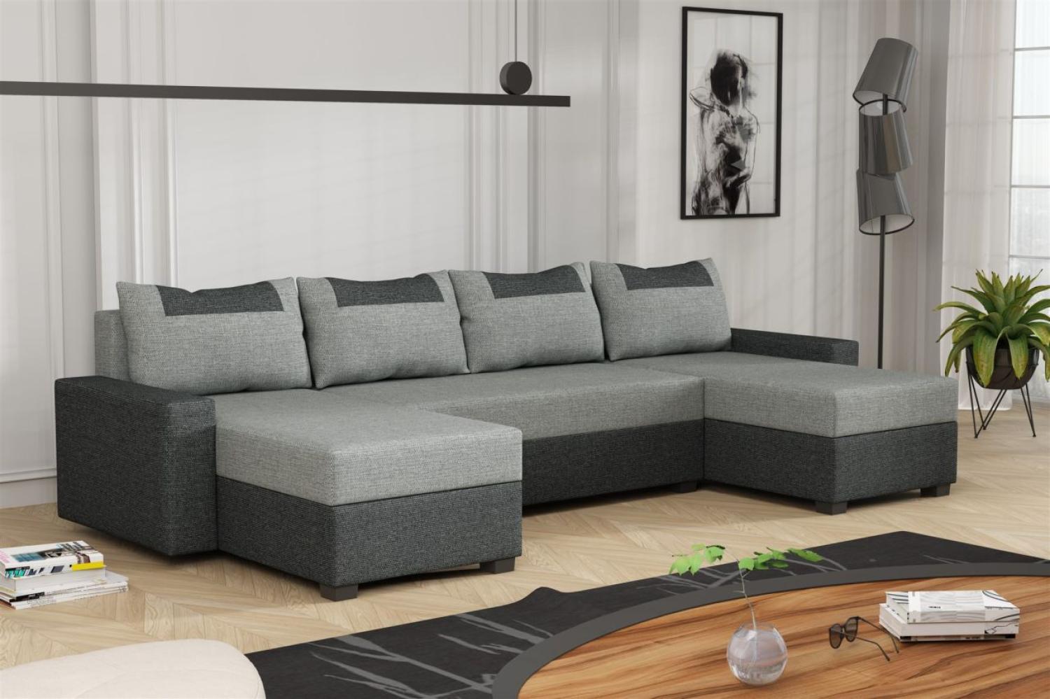 Wohnlandschaft Schlafsofa Sofa HEDVIG LUX Stoff Inari Dunkelgrau- Grau Bild 1