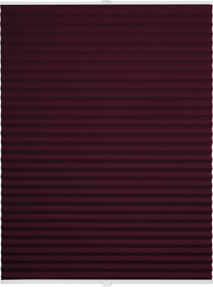 ondeco Plissee ohne Bohren mit Klemmträger, Sonnenschutz für Fenster innen, blickdicht, Faltrollo, Weinrot, 85x210 cm Bild 1