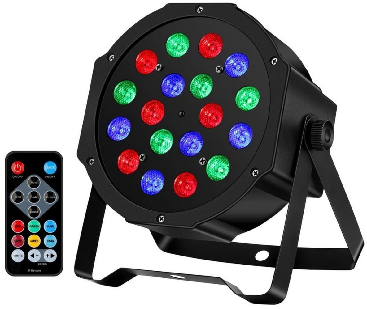 Sunicol LED-Sternenhimmel RGB Bühnenlicht Partylicht mit DMX und Fernbedienung DJ Projektor, 18 LEDs, 7 Lichtmodi Strahler DJ Licht Party Club Beleuchtungen Bild 1