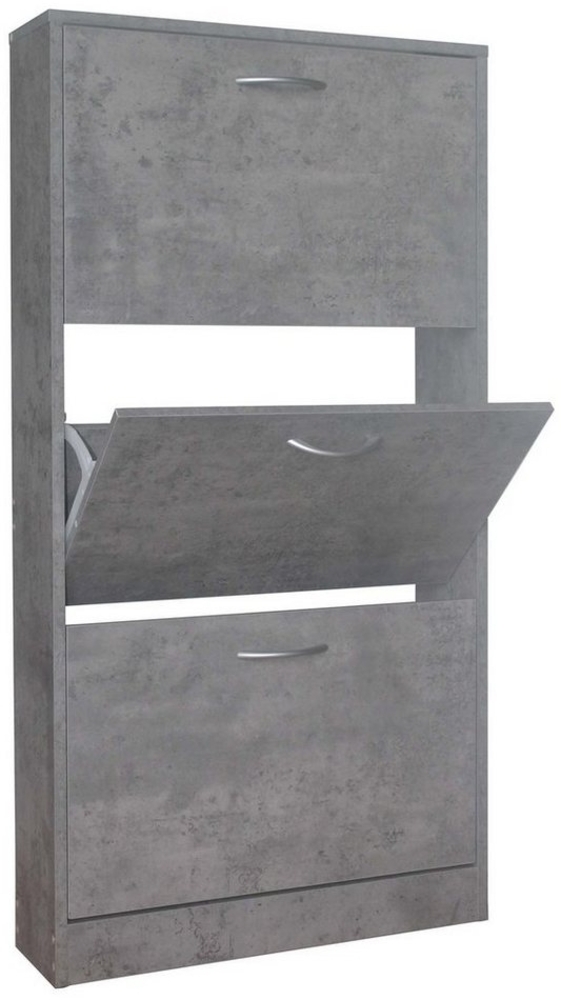 HTI-Living Schuhschrank Schuhschrank Thekla Beton (Stück, 1-St, 1 Schuhschrank ohne Dekoration) Schuhkipper mit 3 Fächern Bild 1