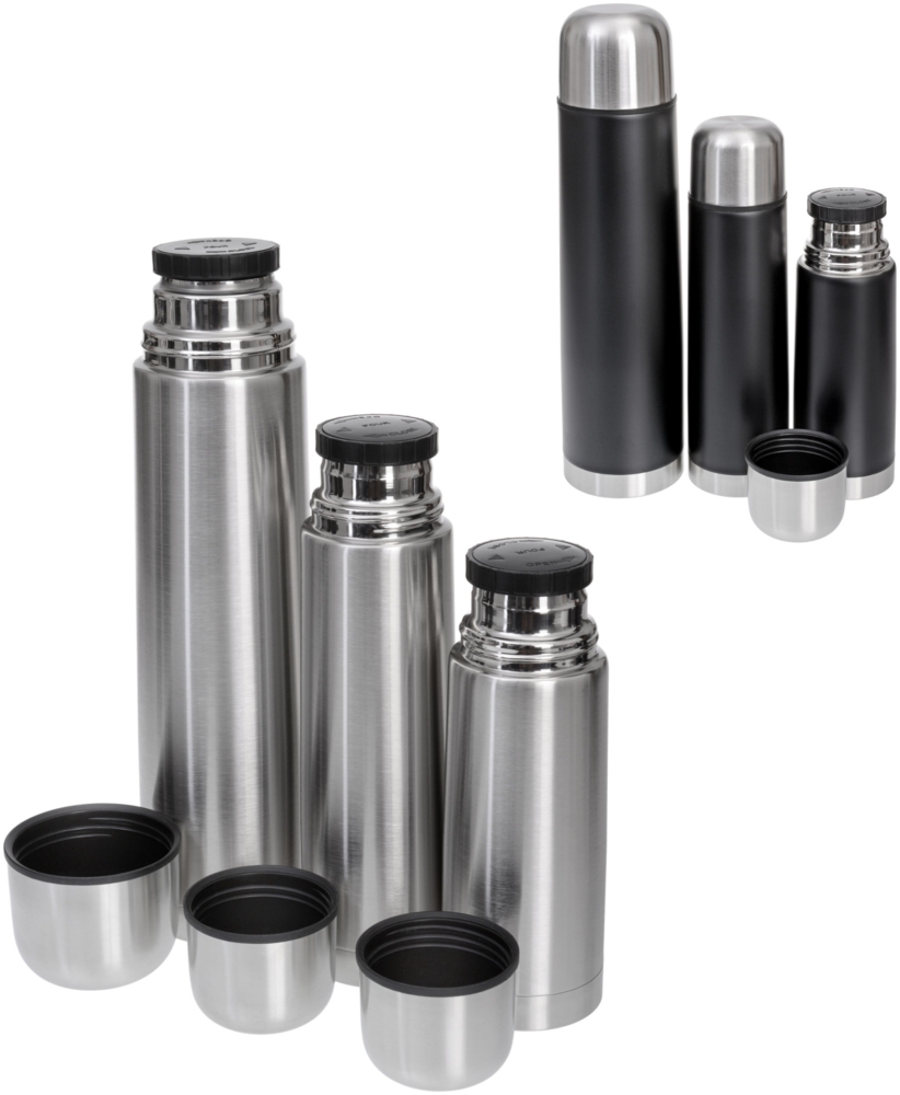 Isolierflaschen-Set 3-teilig Edelstahl 0,35 Liter,0,5 Liter und 1 Liter Bild 1