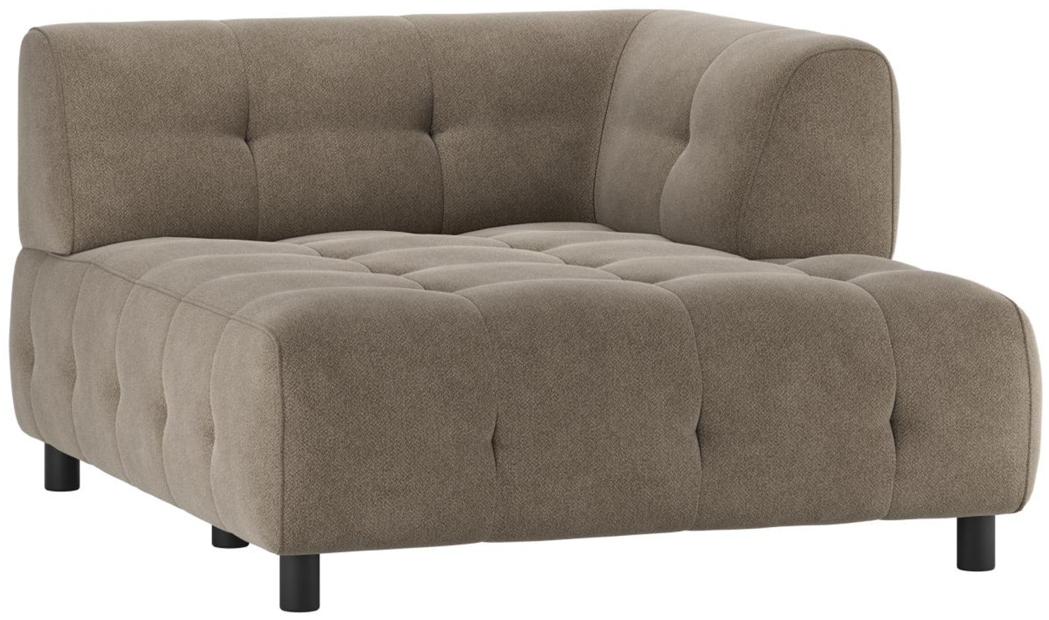 Modulsofa Louis Chaiselongue aus gewebten Stoff Rechts, Taupe Bild 1