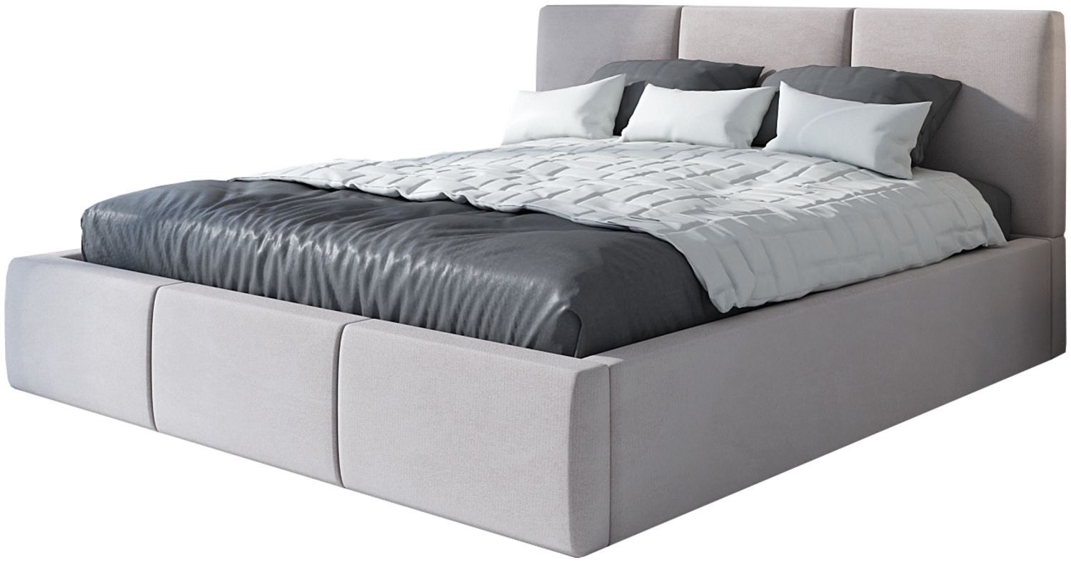 Polsterbett VEROM-OM 120x200 mit Bettkasten und Lattenrost. Farbe: Beige 2 Bild 1