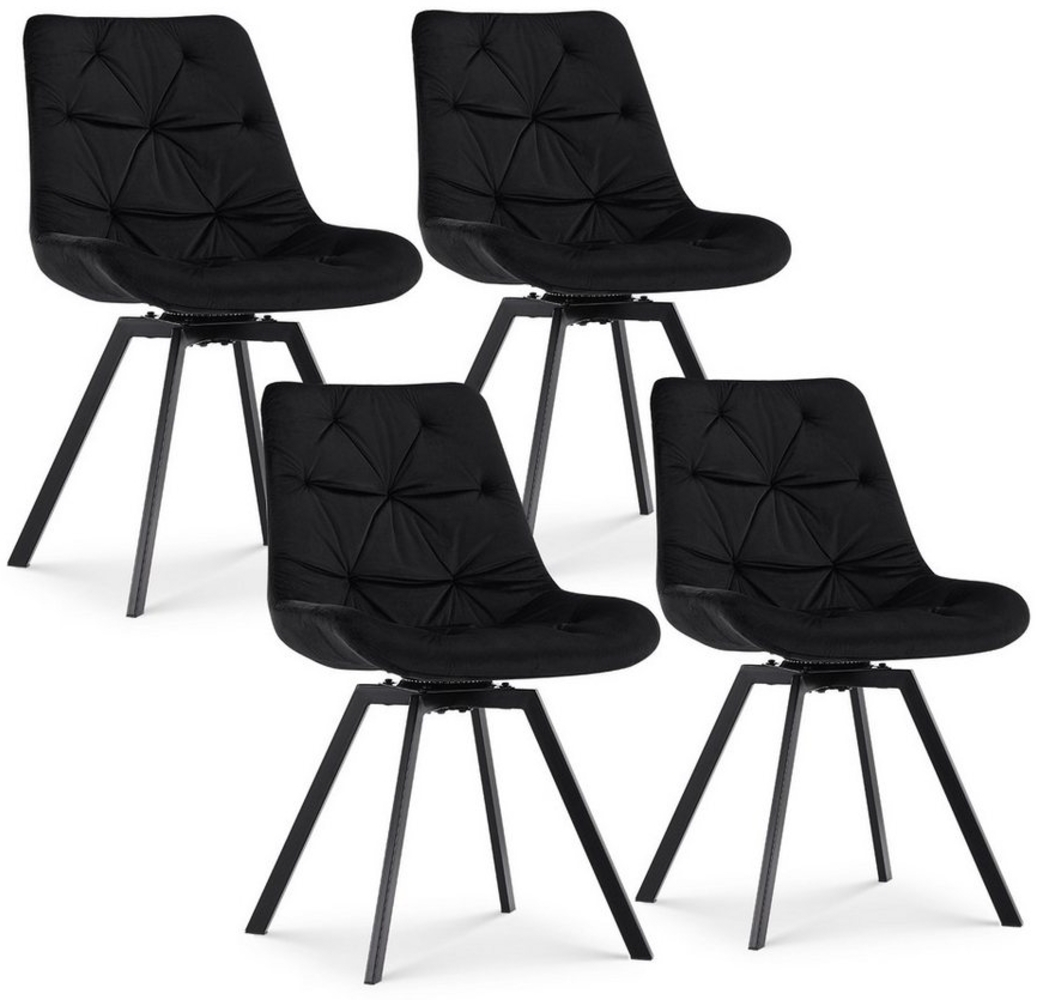 Ofcasa Esszimmerstuhl Samt-Drehstuhl (4er Set, 4 St), Gepolstert Küchenstuhl Bild 1