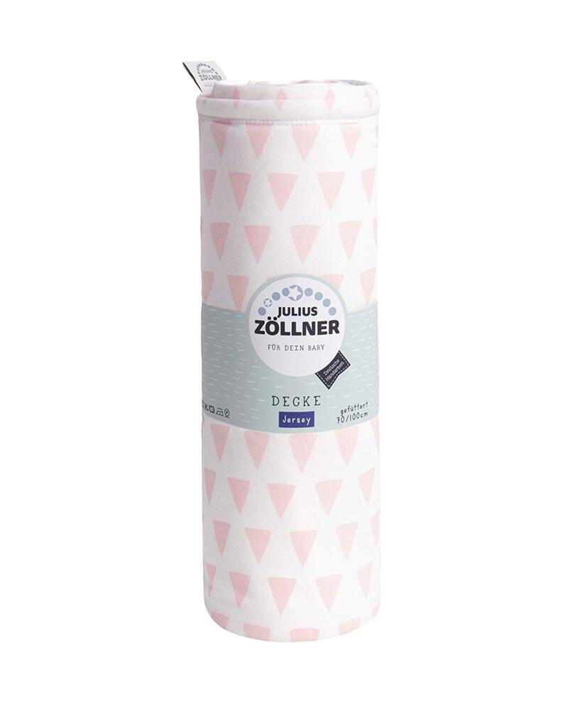 Jersey Decke gefüttert Triangel pink, 70x70 cm Bild 1