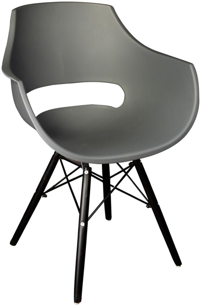 Esszimmerstuhl Schalenstuhl grau Holzgestell schwarz LEA 524417 Bild 1