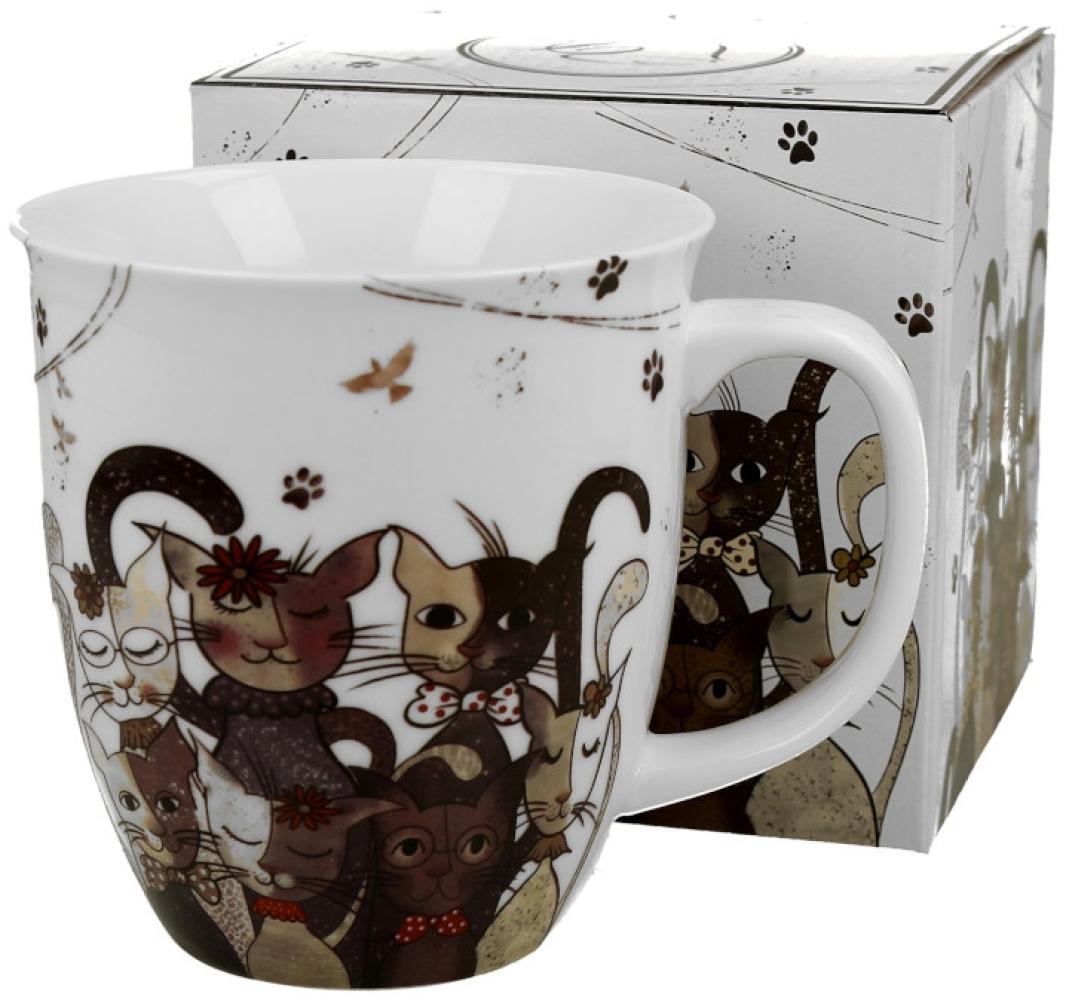 DUO ANIMALS Becher 650 ml CATS FAMILY New Bone China Porzellan Bild 1