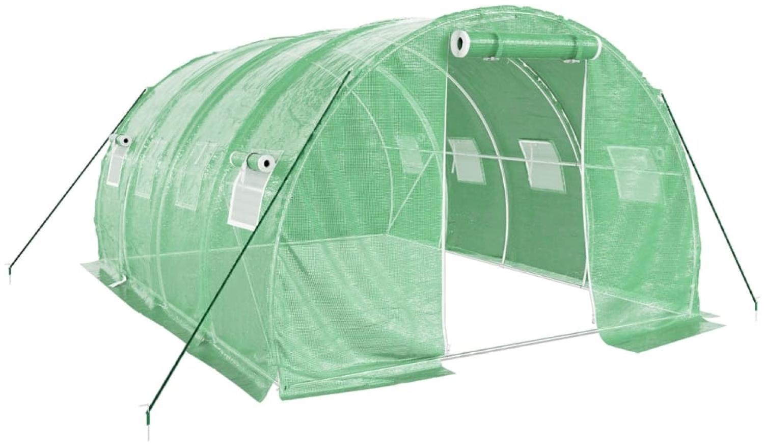 vidaXL Gewächshaus mit Stahlrahmen Grün 12 m² 4x3x2 m 3188039 Bild 1
