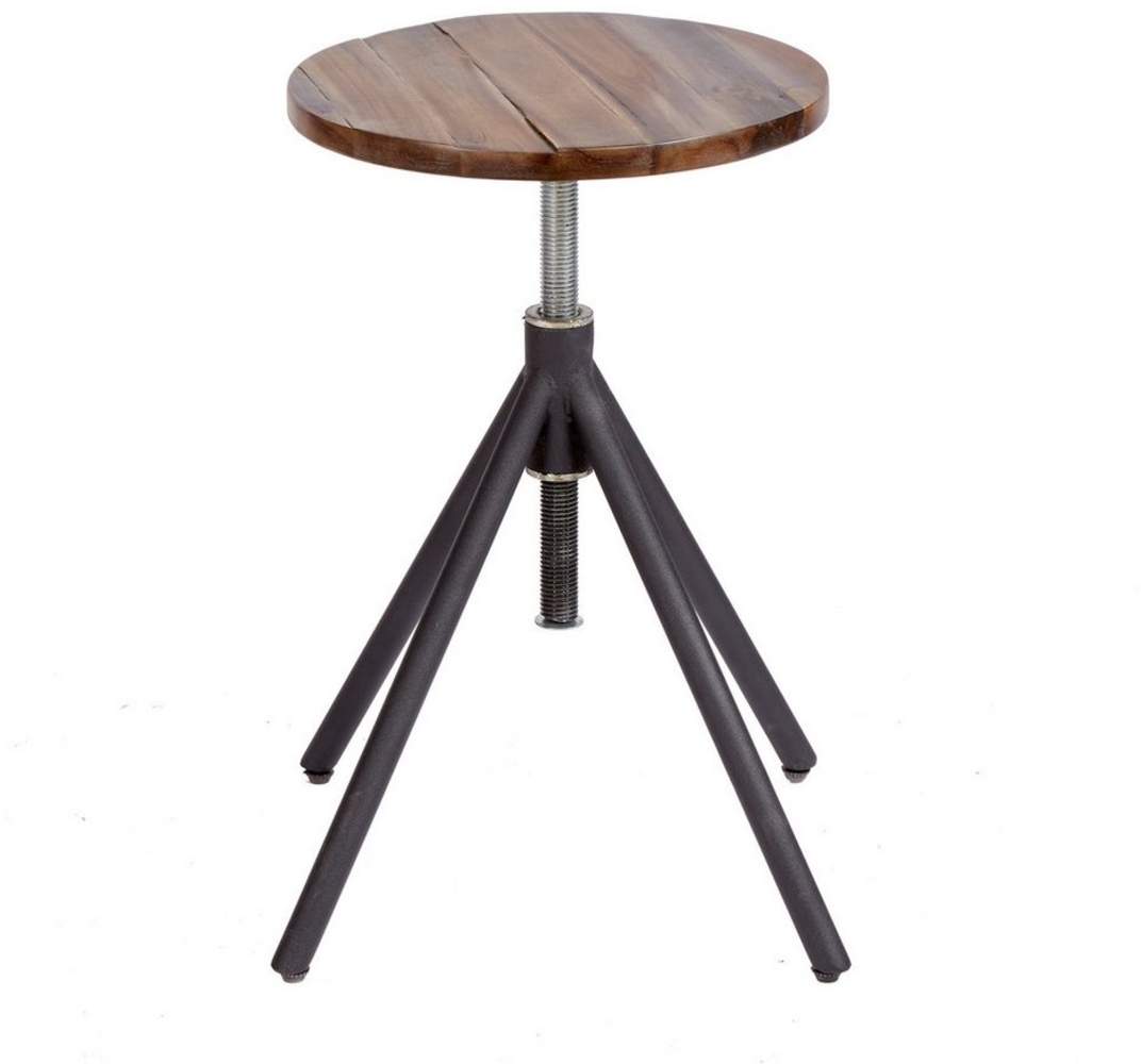 riess-ambiente Sitzhocker FACTORY natur / schwarz (Einzelartikel, 1 St), Massivholz · Metall · verstellbar · Industrial Bild 1