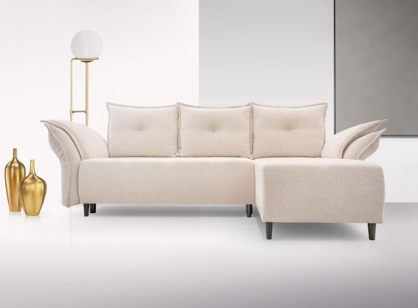 Ecksofa Eckcouch Napoli Raven 22 Creme Ottomane rechts Bild 1