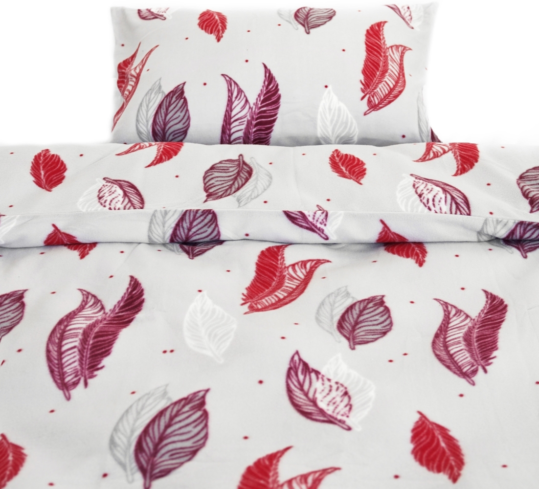 Fleece Bettwäsche mit Federmotiv - Kuschelig und Weich aus 100% Polyester 135x200 cm Bild 1