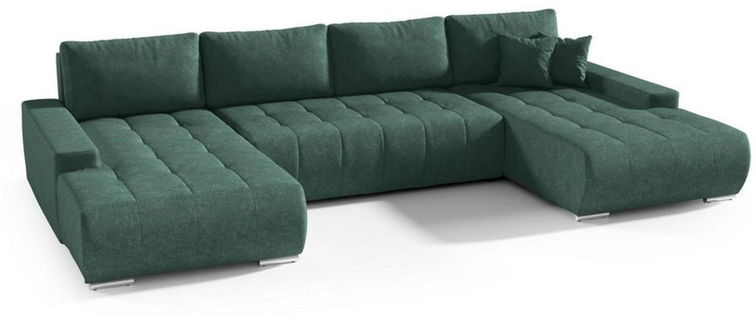 Beautysofa Ecksofa Ecksofa DRACO U Bettkasten Schlaffunktion Wellenfedern U-förmig Bild 1