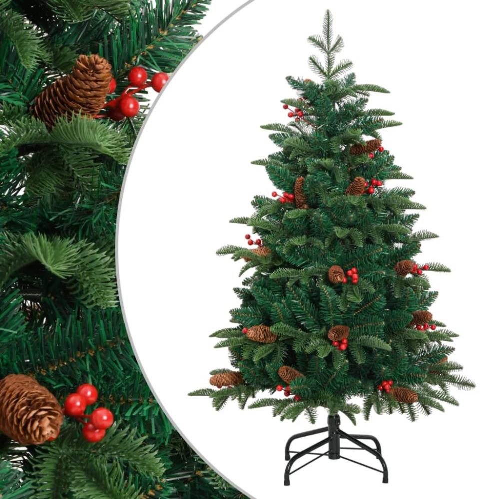 vidaXL Künstlicher Weihnachtsbaum Klappbar mit Zapfen & Beeren 150 cm 358375 Bild 1