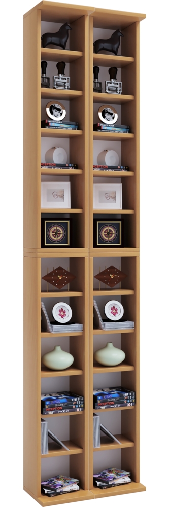 VCM CD / DVD Media Regal Almera 906075 Buche H. 183 x B. 42 x T. 20 cm Bild 1