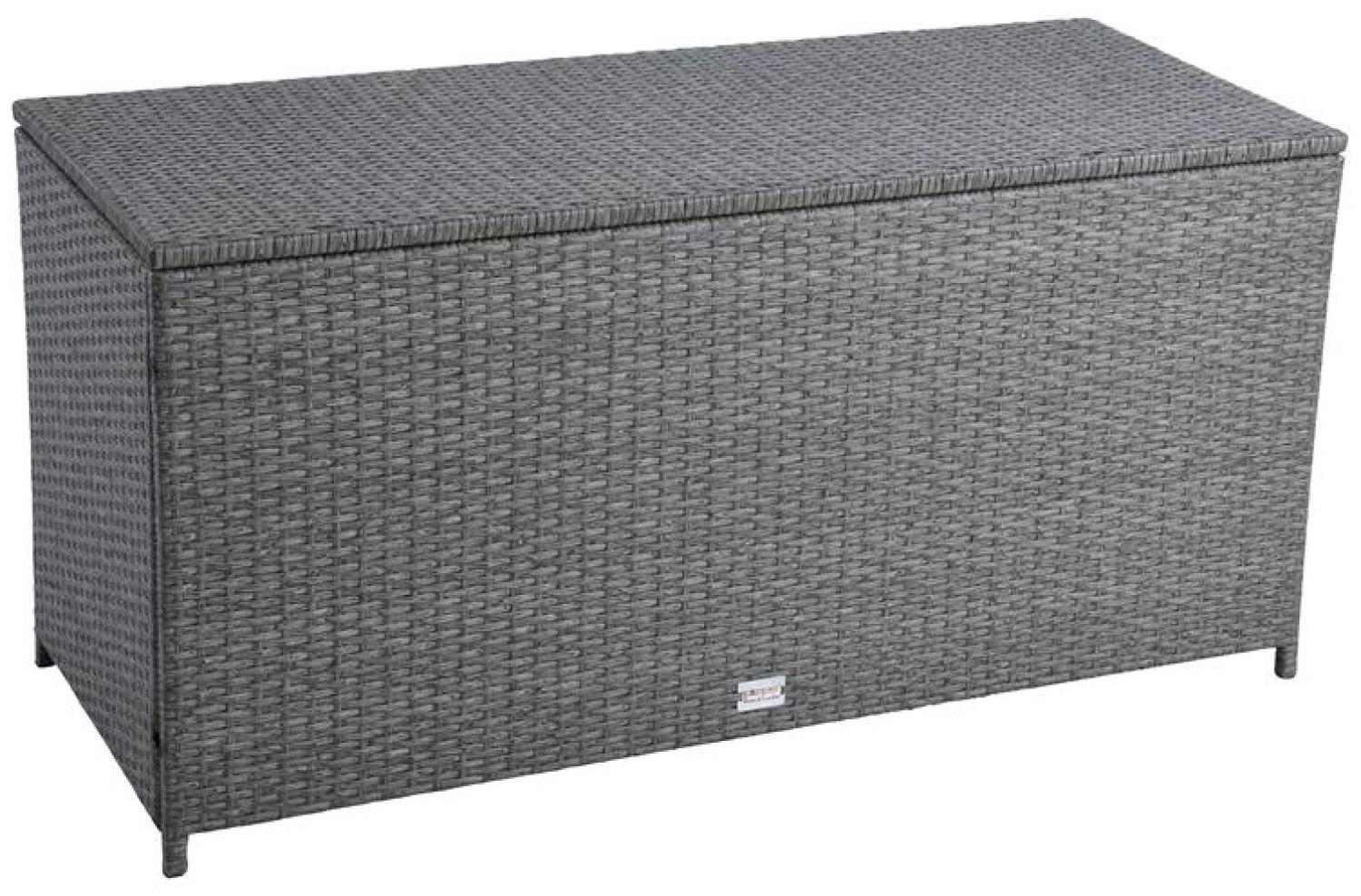 Auflagenbox Poly Rattan Kissenbox Gartenbox Aufbewahrungsbox Box Grau-Mix Bild 1