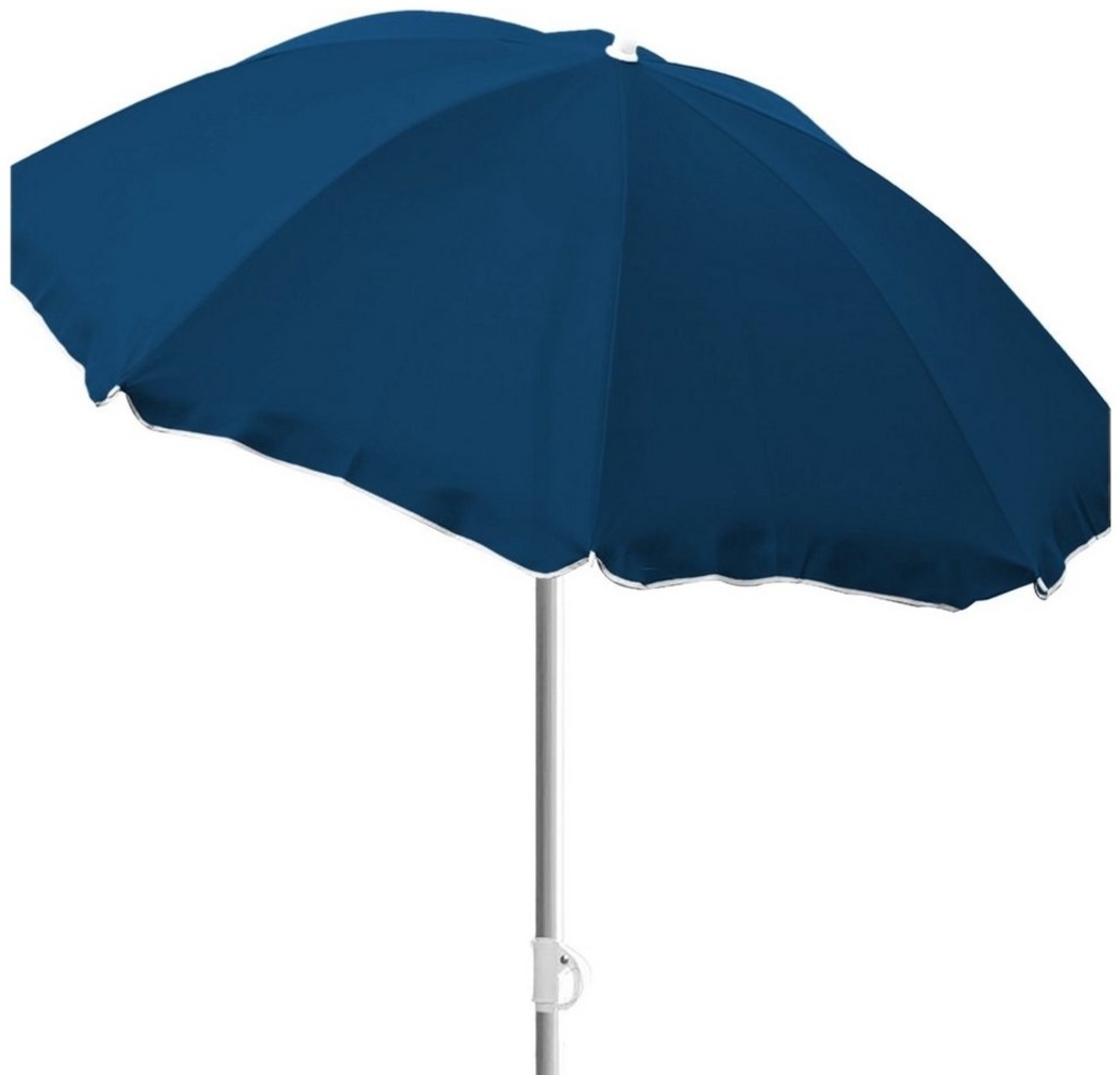 Sonnenschirm rund Ø1,80m Dunkelblau Polyester knickbar UV Schutz Bild 1