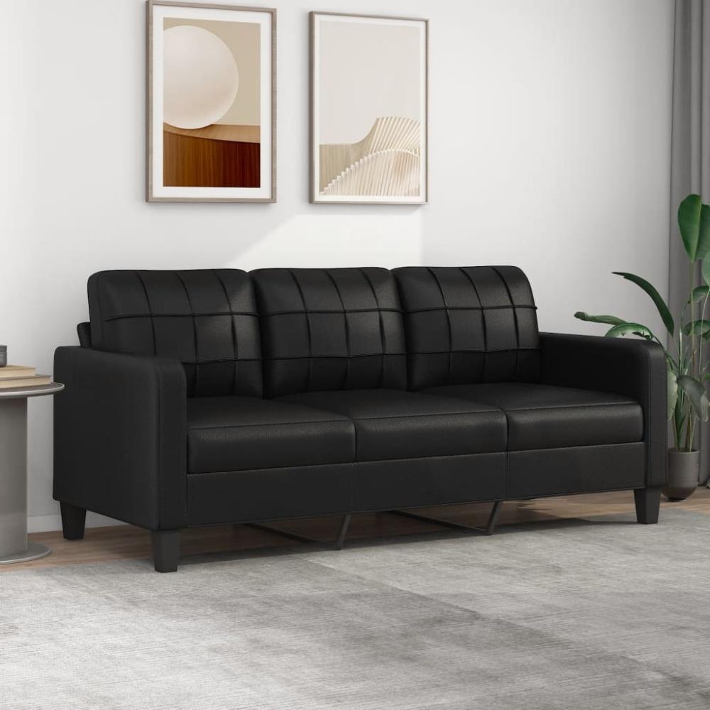 vidaXL 3-Sitzer-Sofa Schwarz 180 cm Kunstleder 359122 Bild 1