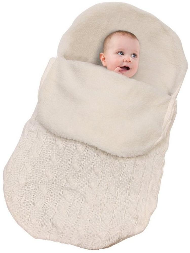 Coonoor Babyschlafsack Baby Winter, dicke warme Kinderwagen Strickdecke, Kuscheldecke Bild 1