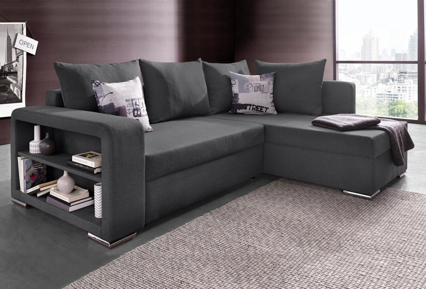 COLLECTION AB Ecksofa John L-Form, mit Bettfunktion, Bettkasten und integriertem Regal Bild 1