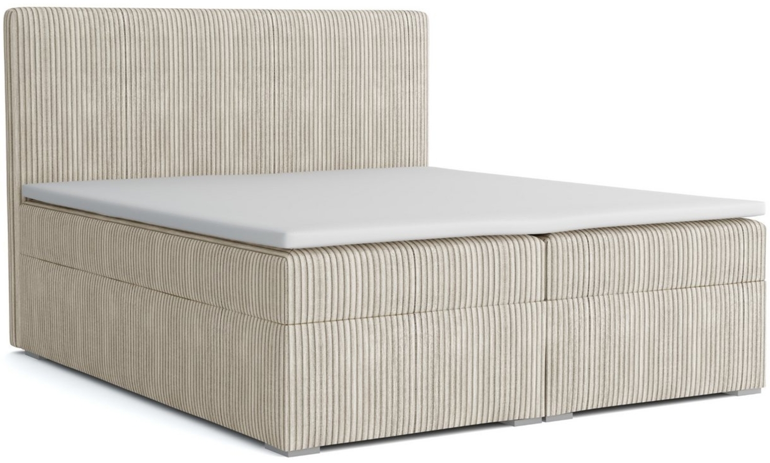 Deine Möbel 24 Boxspringbett LOFT IV Boxspring Komplettbett Polsterbett Bonellfederkernmatratzen (Beige Creme Grau Dunkelgrau Graphit Schwarz, 3-St, Boxbett Cord Cord-Samt 120x200 140x200 160x200 180x200 200x200), inkl. Bettkasten Topper Matratzen H3 H4 Bild 1