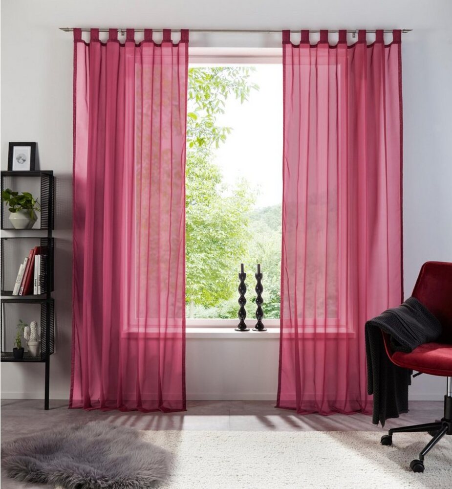 my home Gardine XANA, Schlaufen (1 St), transparent, Voile, Bestseller, einfarbig, 1 Schal, pflegeleicht, unifarben Bild 1