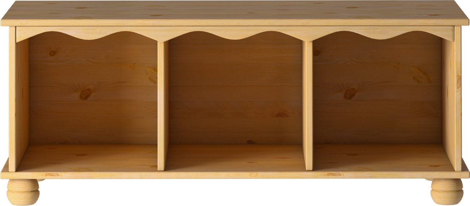 loft24 Schuhbank Neo, Flurbank, Dielenbank mit 3 Fächern, Kiefer Massivholz, SItzhöhe 40 cm Bild 1