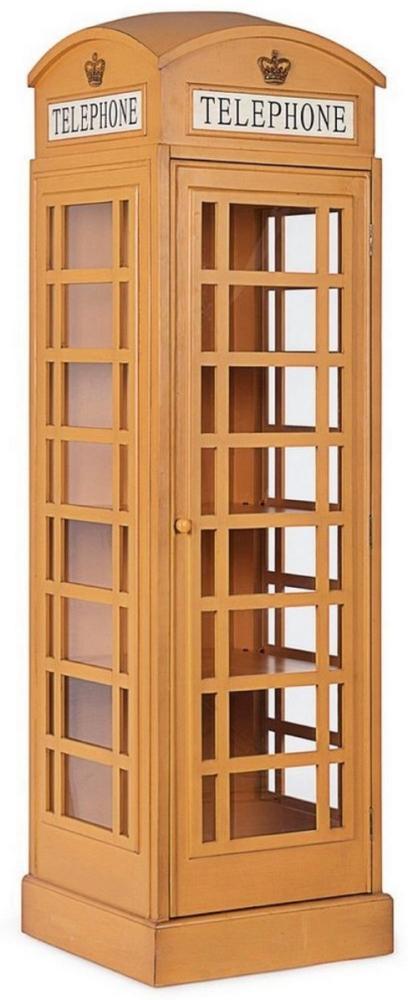 Casa Padrino Landhausstil Bücherschrank Telefonzelle Antik Beige 55 x 51,5 x H. 180 cm - Telefonzellen Regalschrank im englischen Stil - Wohnzimmer Möbel im Landhausstil - Landhausstil Möbel Bild 1